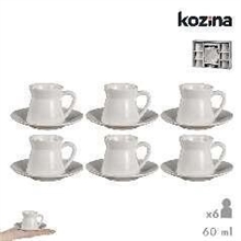 SET 6 TAZZINE CAFFè BIANCHE CON PIATTINO 60 ML