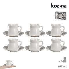 SET 6 TAZZINE CAFFè BIANCHE CON PIATTINO 60 ML