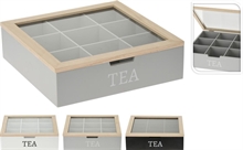SCATOLA PORTA TISANE 24X24X7 CM IN LEGNO