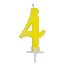 CANDELINA NUMERO 4 CERA ITALIC GIALLO 7CM