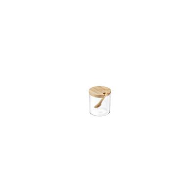VASETTO IN VETRO CON COPERCHIO E CUCCHIAIO IN BAMBOO 310ML