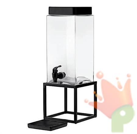 DISPENSER BEVANDE IN VETRO CON RUBINETTO BASE IN METALLO 6LT