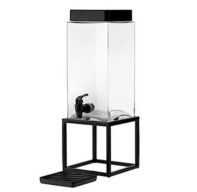 DISPENSER BEVANDE IN VETRO CON RUBINETTO BASE IN METALLO 6LT
