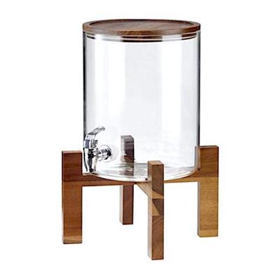 DISPENSER BEVANDE IN VETRO CON RUBINETTO BASE IN ACACIA 6,5LT