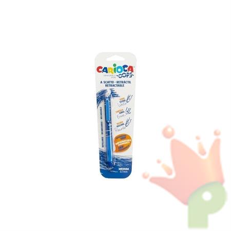 PENNA A SCATTO BLU CANCELLABILE CARIOCA 0,7MM