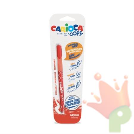 PENNA A SCATTO ROSSA CANCELLABILE CARIOCA 0,7MM