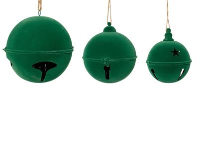 CAMPANELLA IN VELLUTO VERDE 16CM