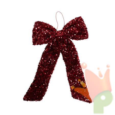 FIOCCO CON PAILETTES ROSSO 40CM