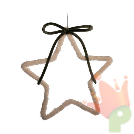 PENDENTE STELLA AVORIO CON FIOCCO VERDE 25CM