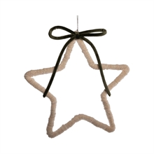 PENDENTE STELLA AVORIO CON FIOCCO VERDE 25CM