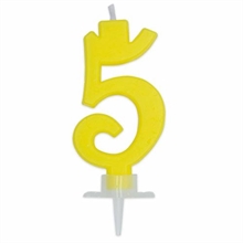 CANDELINA NUMERO 5 CERA ITALIC GIALLO 7CM