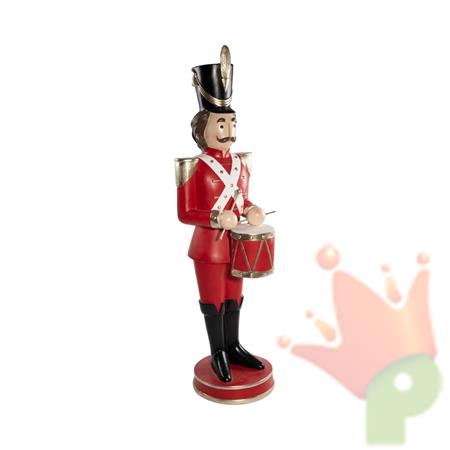 SOLDATINO SCHIACCIANOCI CON TAMBURELLO ROSSO 96CM