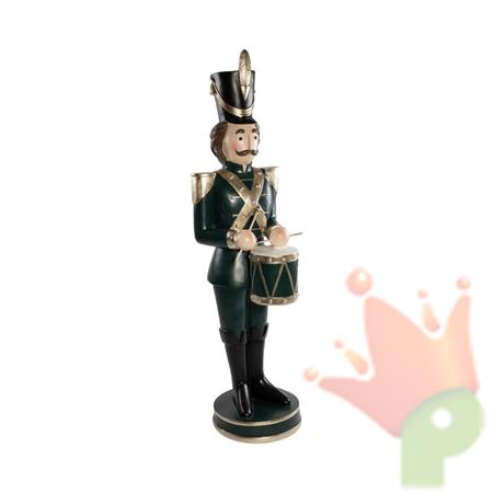 SOLDATINO SCHIACCIANOCI CON TAMBURELLO VERDE 96CM