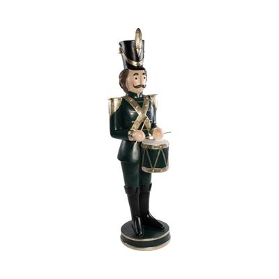 SOLDATINO SCHIACCIANOCI CON TAMBURELLO VERDE 96CM