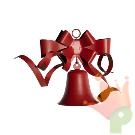 CAMPANA DECORATIVA IN METALLO ROSSO 31X20X34CM