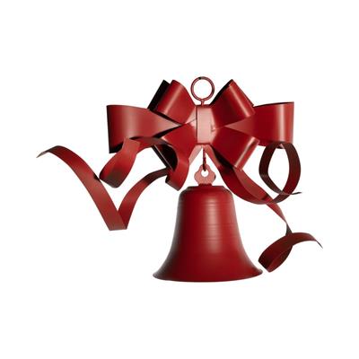 CAMPANA DECORATIVA IN METALLO ROSSO 31X20X34CM