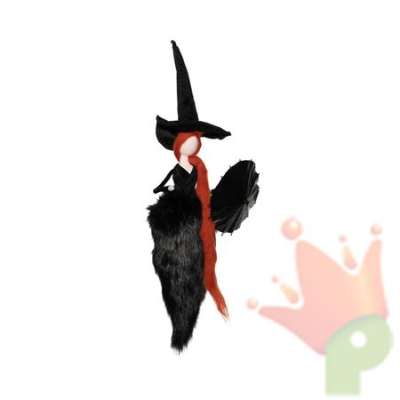 BEFANA CON OMBRELLO NERO/ARANCIO 75CM