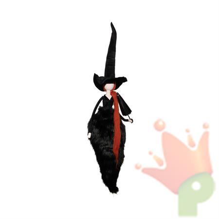 BEFANA CON OMBRELLO NERO/ARANCIO 120CM
