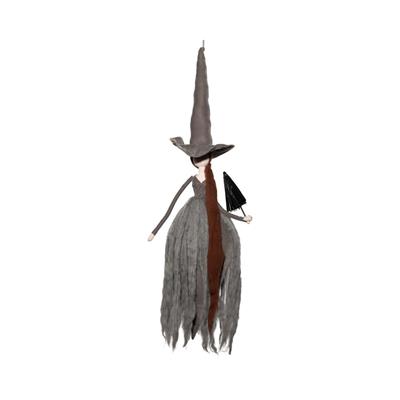 BEFANA CON OMBRELLO GRIGIO/ARANCIO 120CM