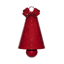 CAMPANA CON FIOCCO IN METALLO ROSSO 30X45CM
