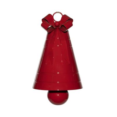 CAMPANA CON FIOCCO IN METALLO ROSSO 30X45CM