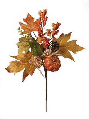 RAMO ZUCCHE,BACCHE E PIGNE 41CM COLORE NATURALE