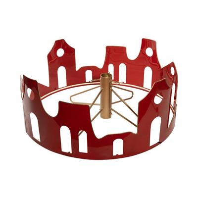 BASE PER ALBERO IN METALLO CASETTE ROSSO CON LED 80CM