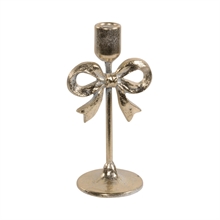 PORTACANDELA IN METALLO CON FIOCCO ORO 20CM
