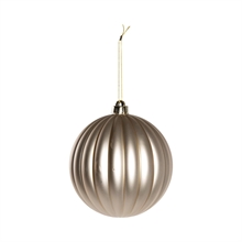 PALLINA DI NATALE CHAMPAGNE CON LINEE ORO 15CM