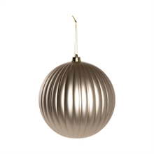 PALLINA DI NATALE IN VETRO CHAMPAGNE CON LINEE ORO 20CM