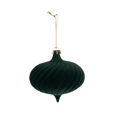 PENDENTE IN VETRO GOCCIA FLOCCATA VERDE 15CM
