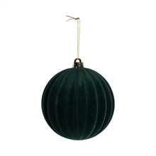 PALLINA DI NATALE FLOCCATA VERDE 15CM