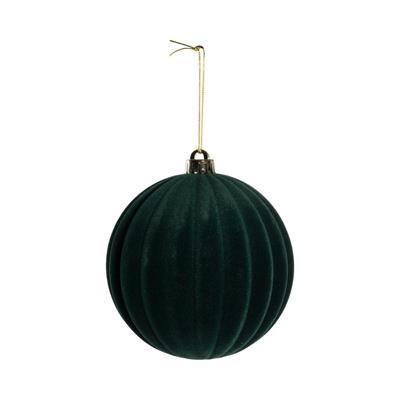 PALLINA DI NATALE FLOCCATA VERDE 20CM
