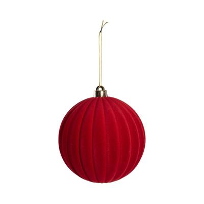 PALLINA DI NATALE FLOCCATA ROSSO 20CM