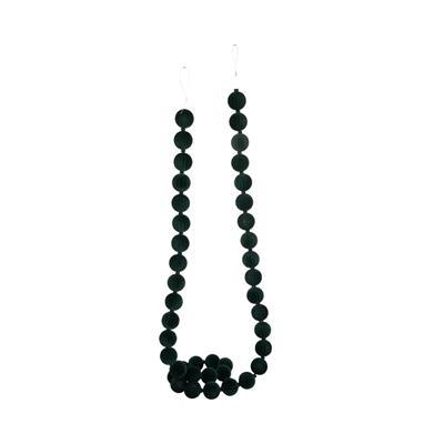 GHIRLANDA DI PALLINE FLOCCATE VERDE 4X180CM