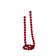 GHIRLANDA DI PALLINE FLOCCATE ROSSO 4X180CM