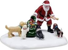 BABBO NATALE CON REGALI E CAGNOLINI 6,9x10,8x7,8 CM