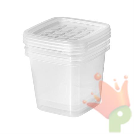 CONTENITORI FREEZY QUADRATO TRASPARENTE 1L SET DA 3