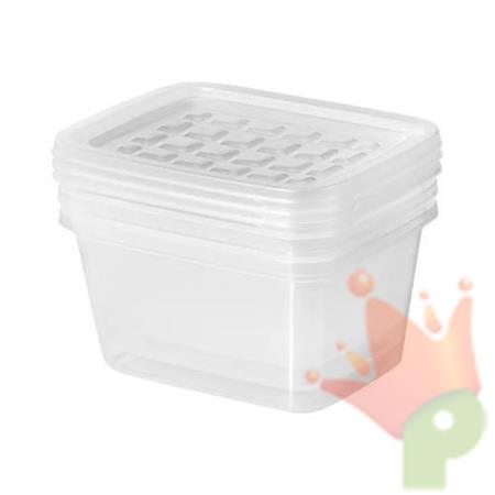 CONTENITORI FREEZY RETTANGOLARE TRASPARENTE 1L SET DA 3