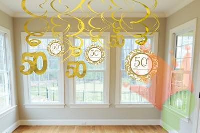 PENDENTI 50° ANNIVERSARIO ORO 61CM 12PZ