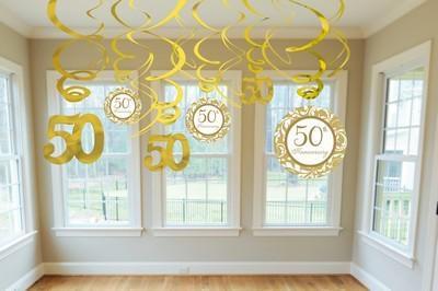 PENDENTI 50° ANNIVERSARIO ORO 61CM 12PZ