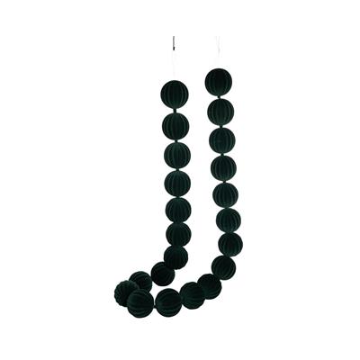 GHIRLANDA DI PALLINE FLOCCATE VERDE 8X180CM
