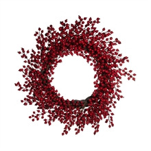 GHIRLANDA FUORIPORTA CON BACCHE ROSSE 66CM