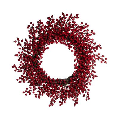 GHIRLANDA FUORIPORTA CON BACCHE ROSSE 66CM