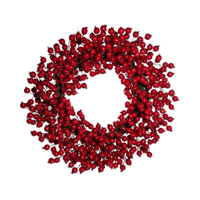 GHIRLANDA FUORIPORTA CON PICCOLE BACCHE ROSSE 66CM