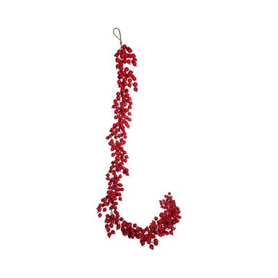 GHIRLANDA CON PICCOLE BACCHE ROSSE 180CM