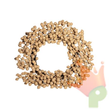 GHIRLANDA FUORIPORTA CON BACCHE ORO 66CM