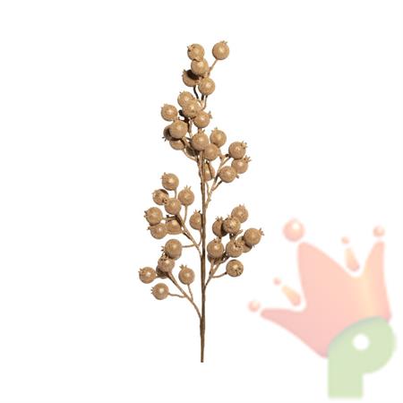 RAMETTO CON BACCHE ORO 66CM