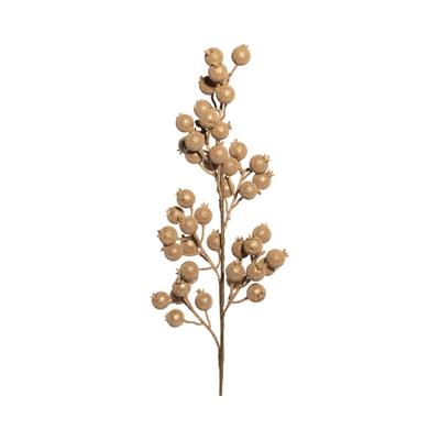 RAMETTO CON BACCHE ORO 66CM