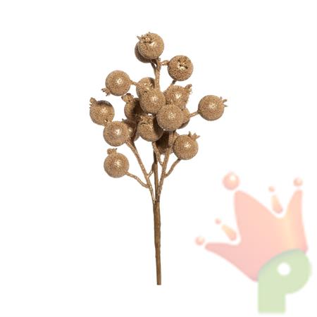 RAMETTO CON BACCHE ORO 30CM